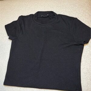 Zara Black Knit Turtleneck Short Sleeve